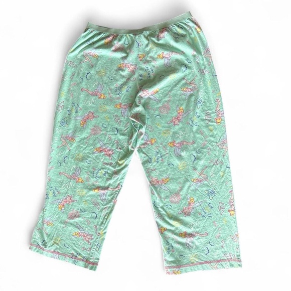 Disney Tinker bell Green Y2K cropped capri stretchy pajama pants - Picture 2 of 8